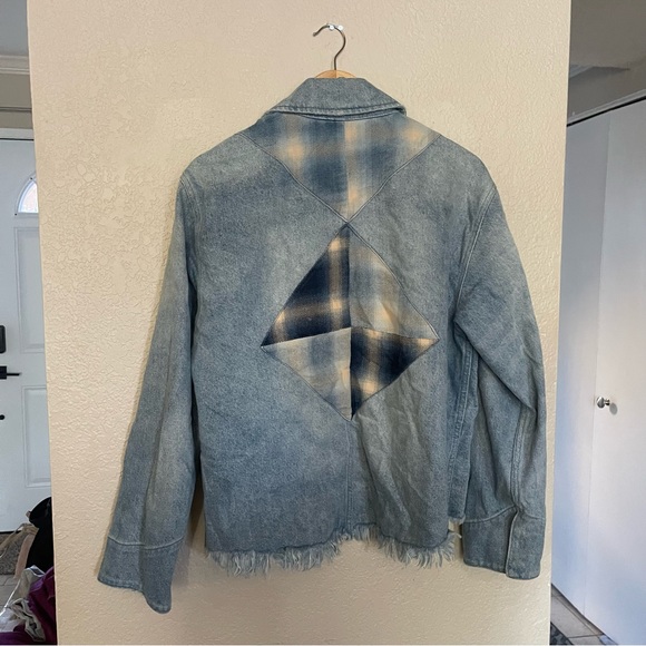 Free People | Patchwork Denim Jean Jacket Size; small - Picture 7 of 8
